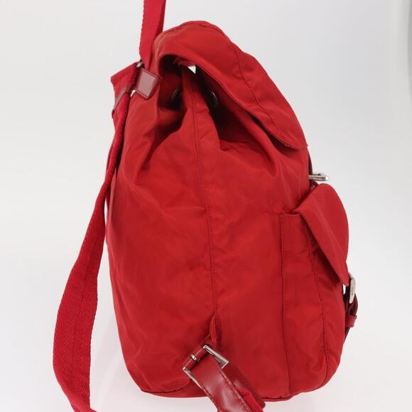 PRADA Backpack Nylon Red Silver Auth ar13819 main image 16